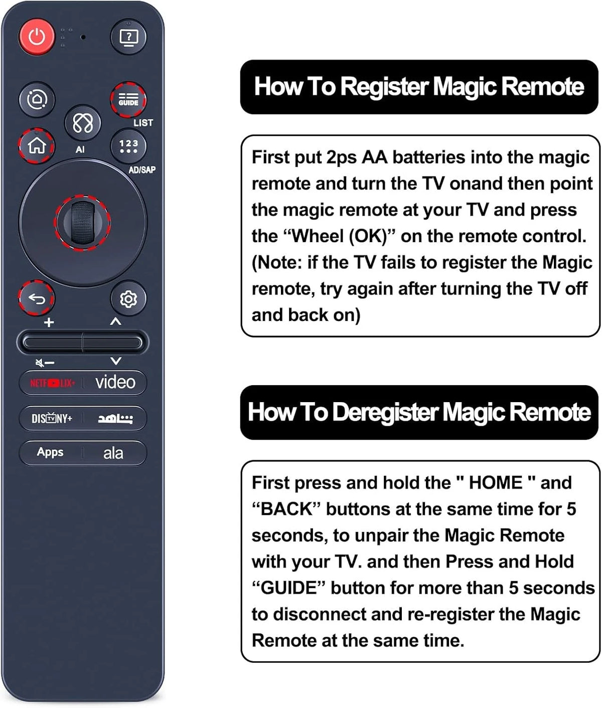 MR25GA AKB76046607 Magic AI Remote Control For LG C5 B5 G5 M5 2025 Series TV