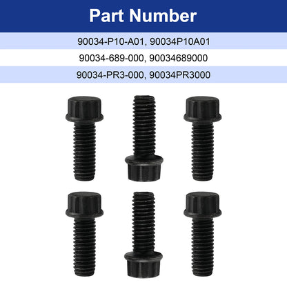 6Pcs Transmission Clutch Pressure Plate Mount Flange Bolts For Honda Accord