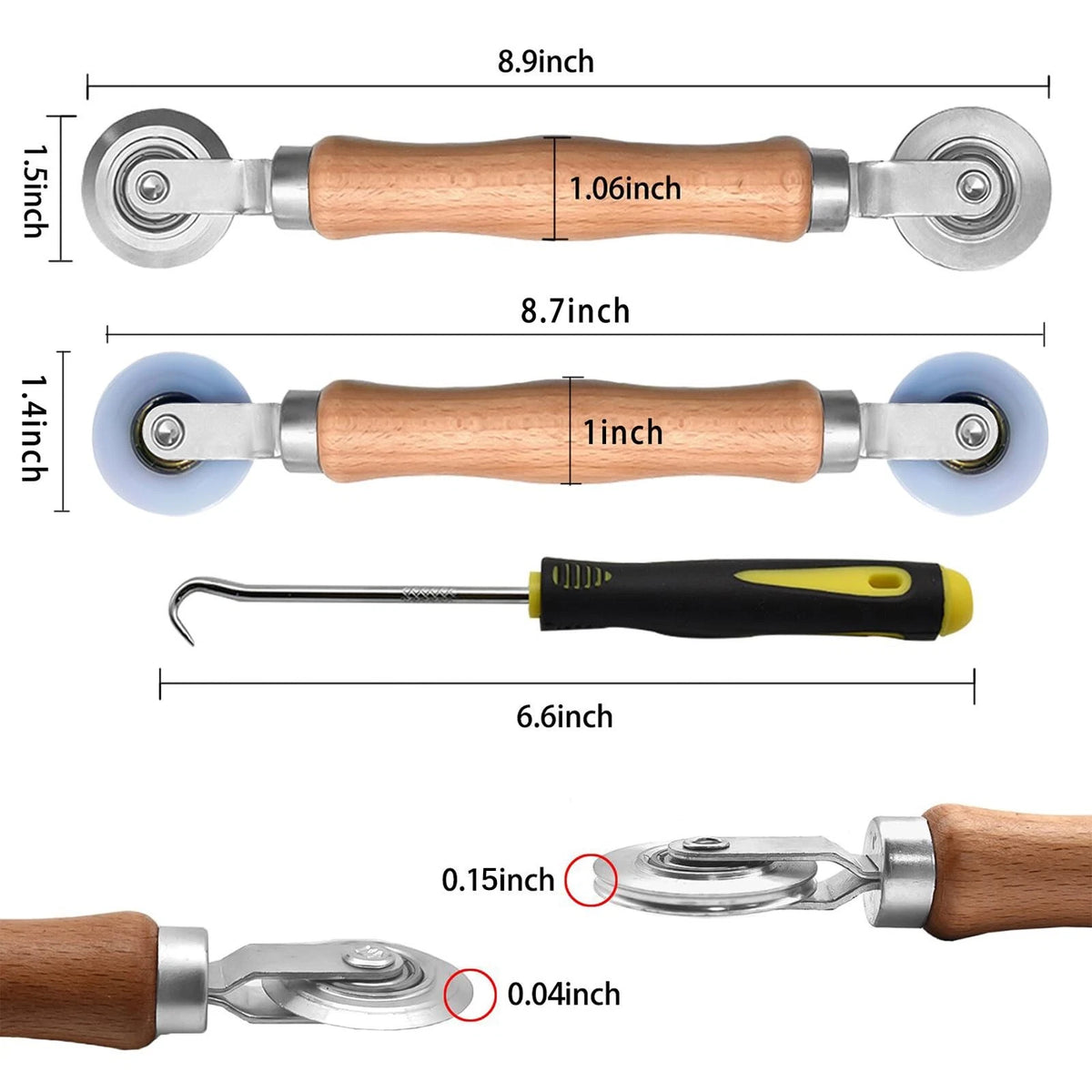 BAYTORY 3Pcs Screen Tool, Window Spline Roller Tool with Wooden...