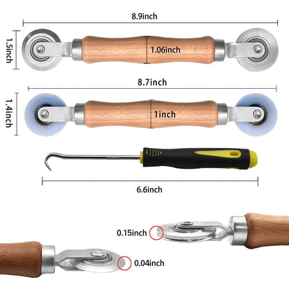BAYTORY 3Pcs Screen Tool, Window Spline Roller Tool with Wooden...