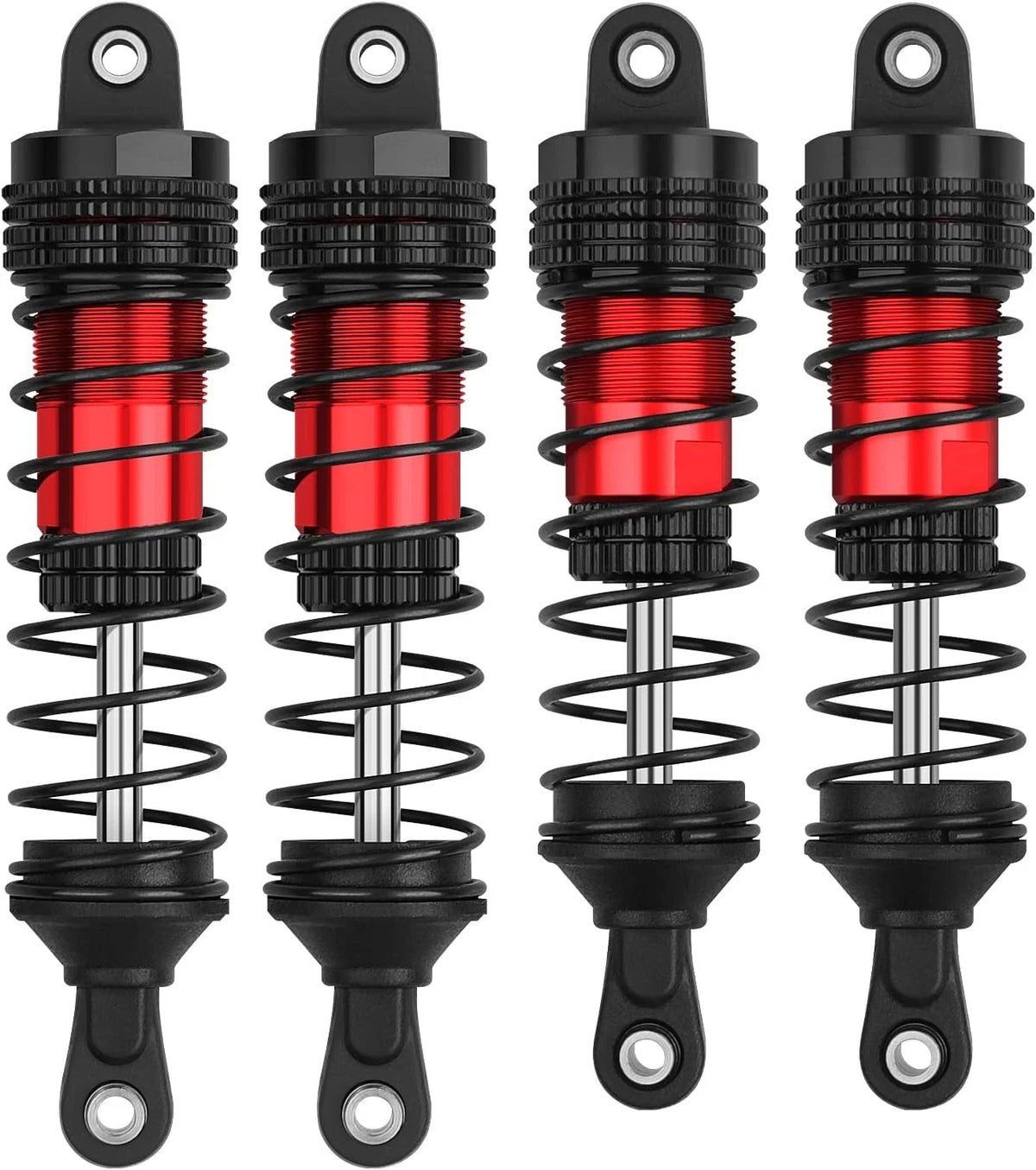 4PCS RC Oiled Shocks Absorber Set Fit for 1/12 1/14 1/16 Cars Black red
