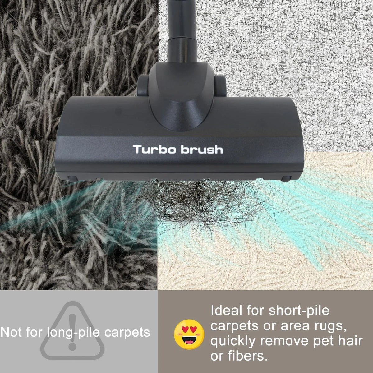 EZ SPARES Brush Head Replacement for Universal Vacuum,Turbo Floor Black