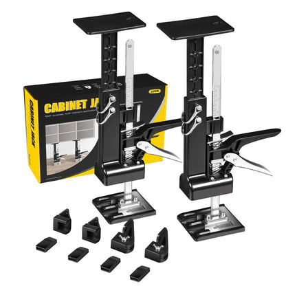 YELLOW JACKET Cabinet Jacks 2 Pack for Installing Cabinets, Labor black