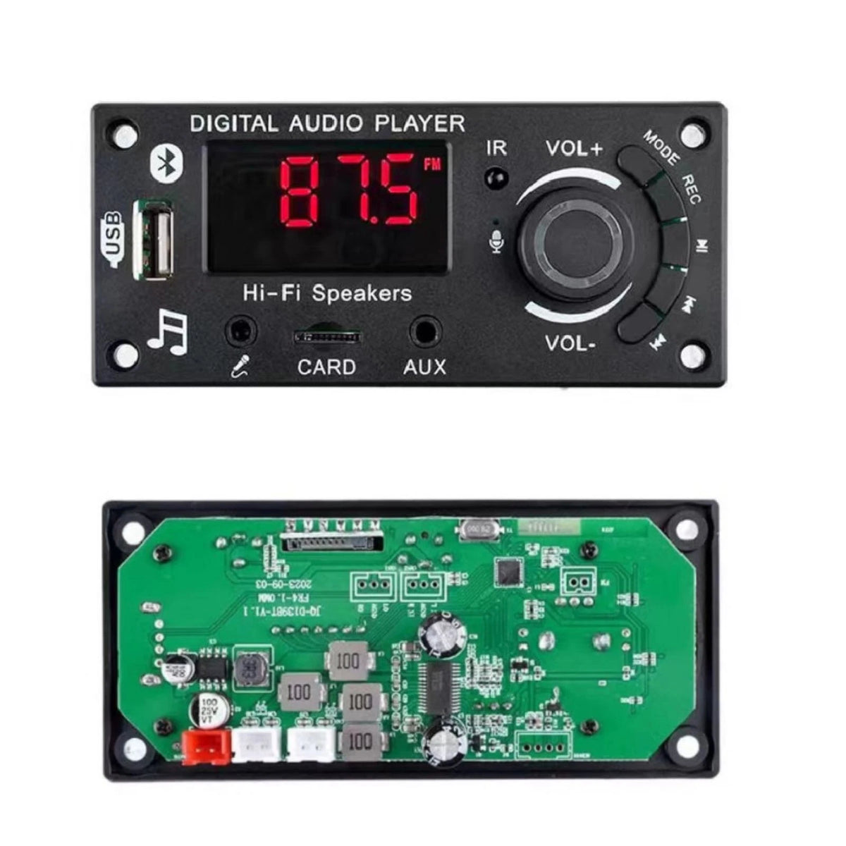 DC7-25V Car Bluetooth MP3 Amplifier Decoding Board 2*50W FM Audio Decoder+Remote