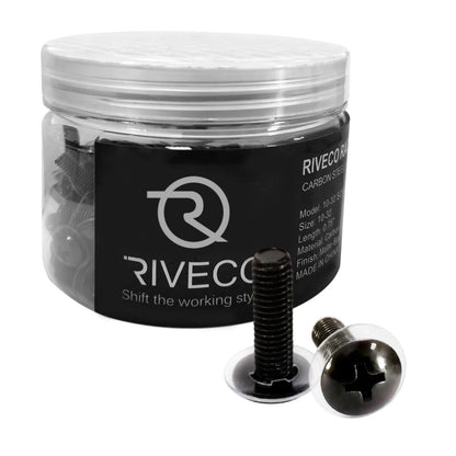 RIVECO 100PCS 10-32 Rack Screws for Server (100 Pieces), Black