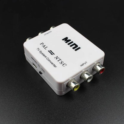 Dual-Way 3 RCA TV System Converter Format Video USB Powered PAL NTSC Converter L