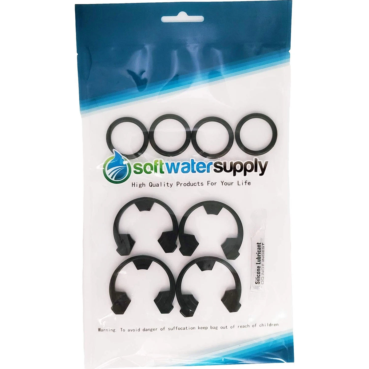 Authentic OEM Water Softener Kit - Clip 7116713 and O-Ring 7170288 - 4 Black
