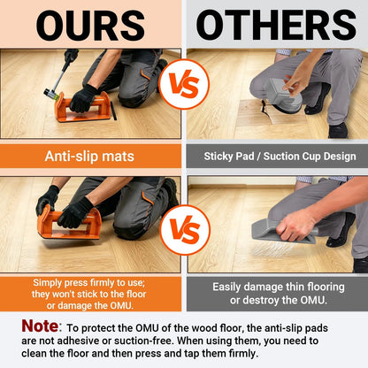 Floor Gap Fixer Tool Kit with Rubber Mallet for Laminate,Vinyl Plank, Orange