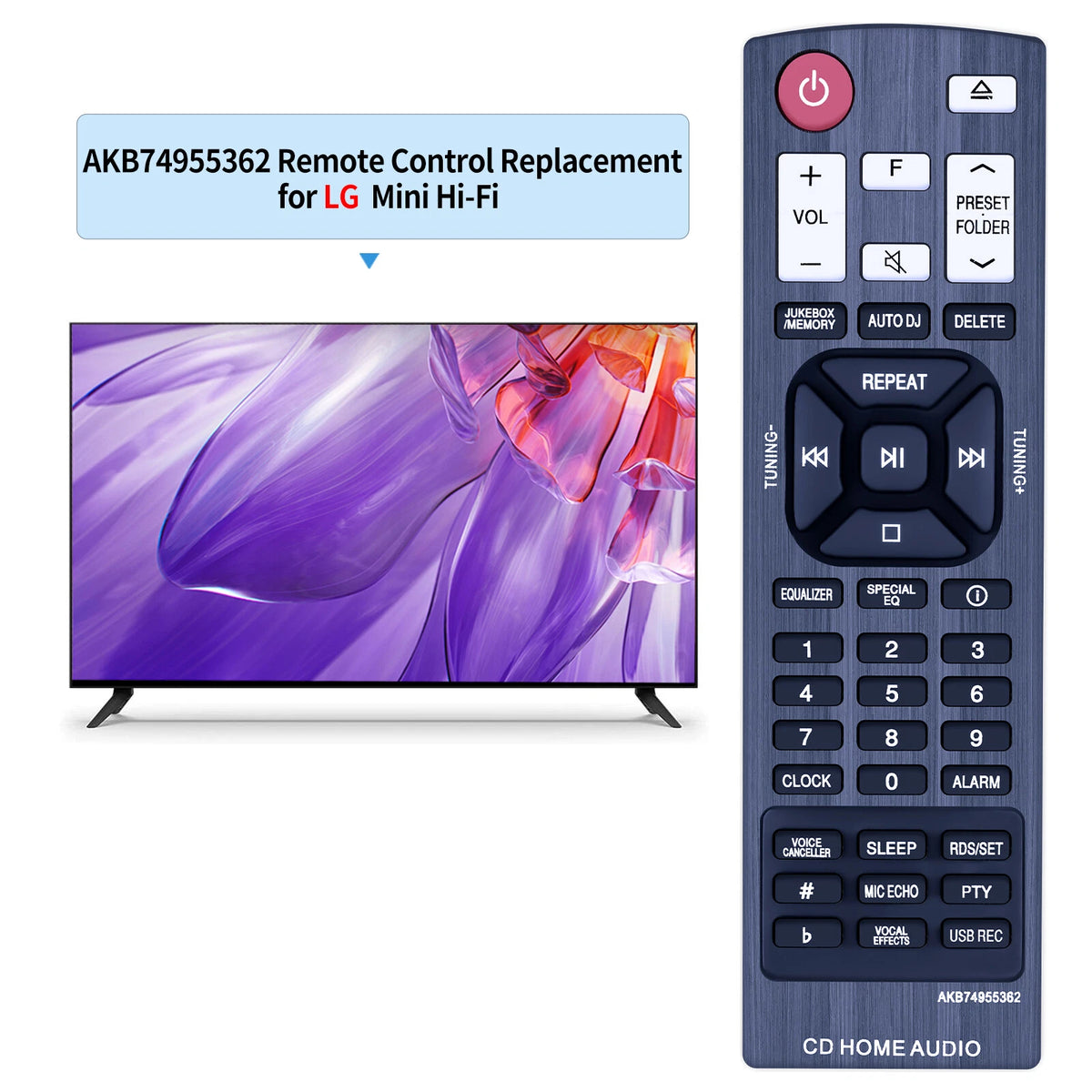 AKB74955362 Remote Control For LG Mini Hi-Fi System CL65 CLS65F OK55 OK75 CKS43F