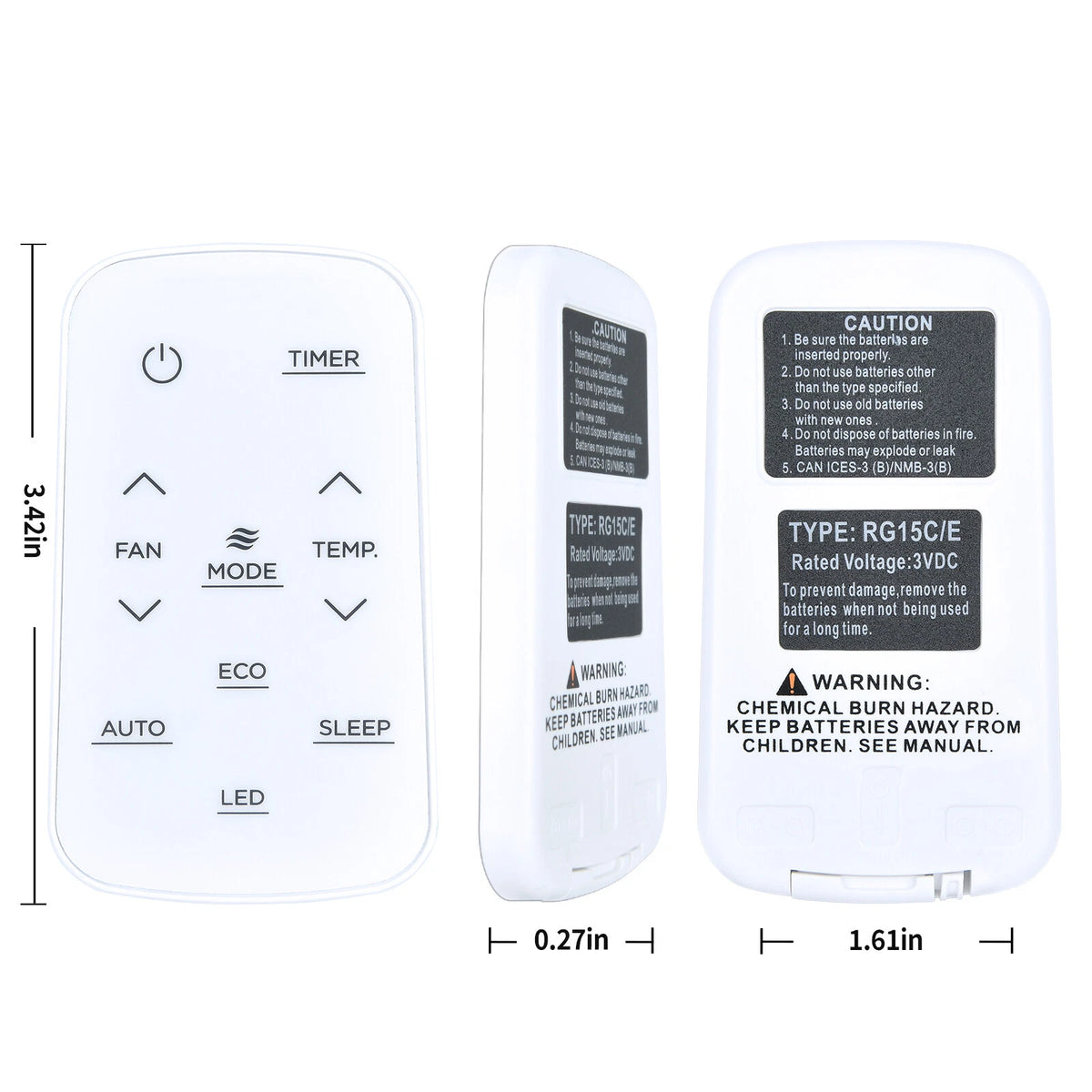 Remote Control For Toshiba Window Air Conditioner RG15C/E RG15CE