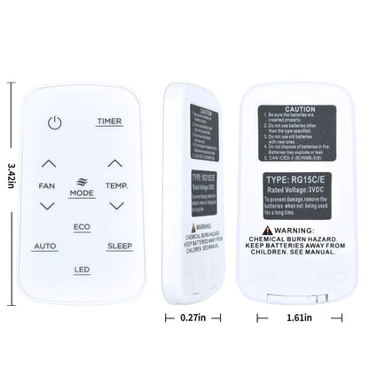 Remote Control For Toshiba Window Air Conditioner RG15C/E RG15CE