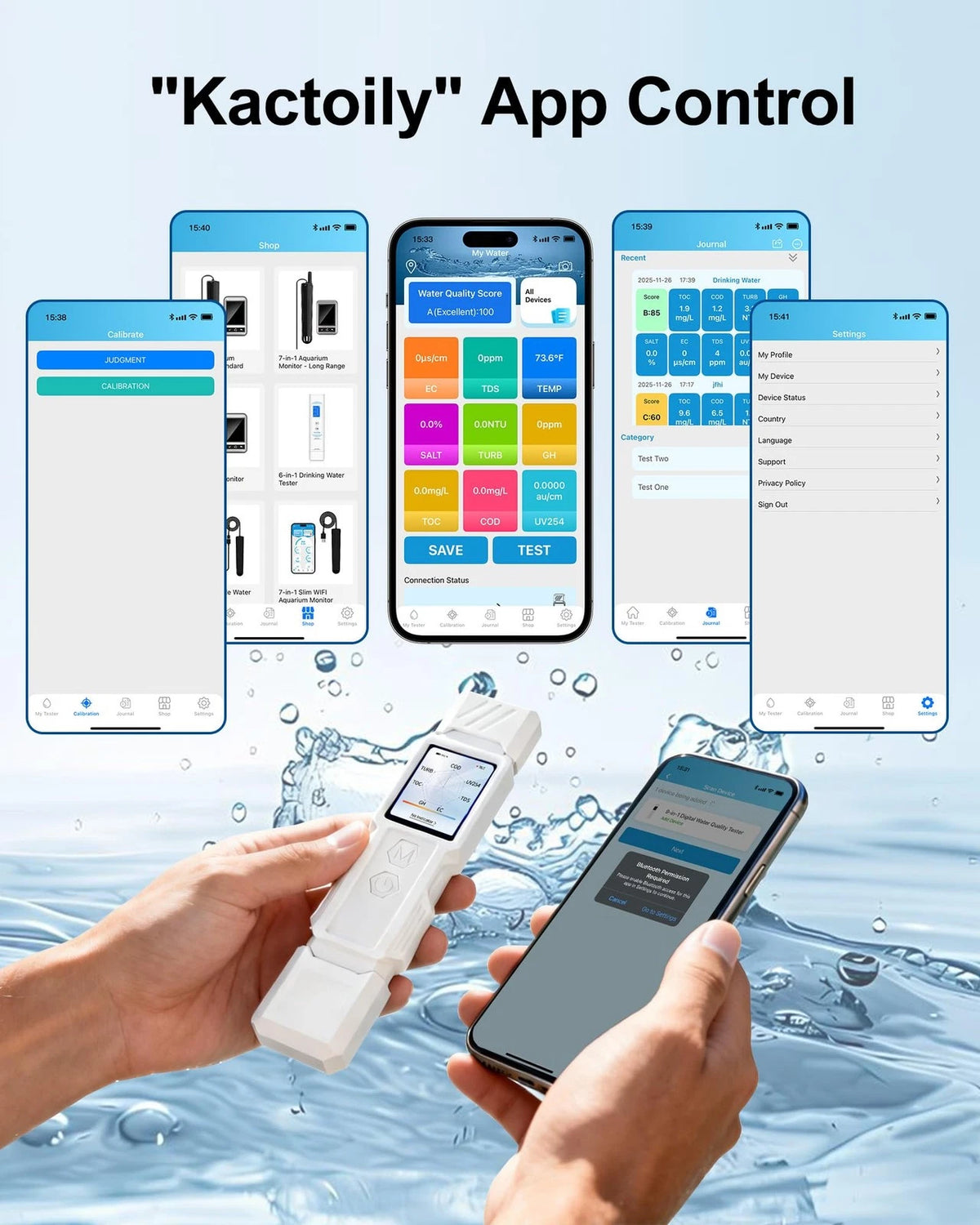 9-in-1 Smart Water Tester with APP Monitoring, Digital Test Kit for...