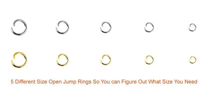 Paxcoo 1200Pcs Open Jump Rings and Lobster Clasps Jewelry Silver Gold