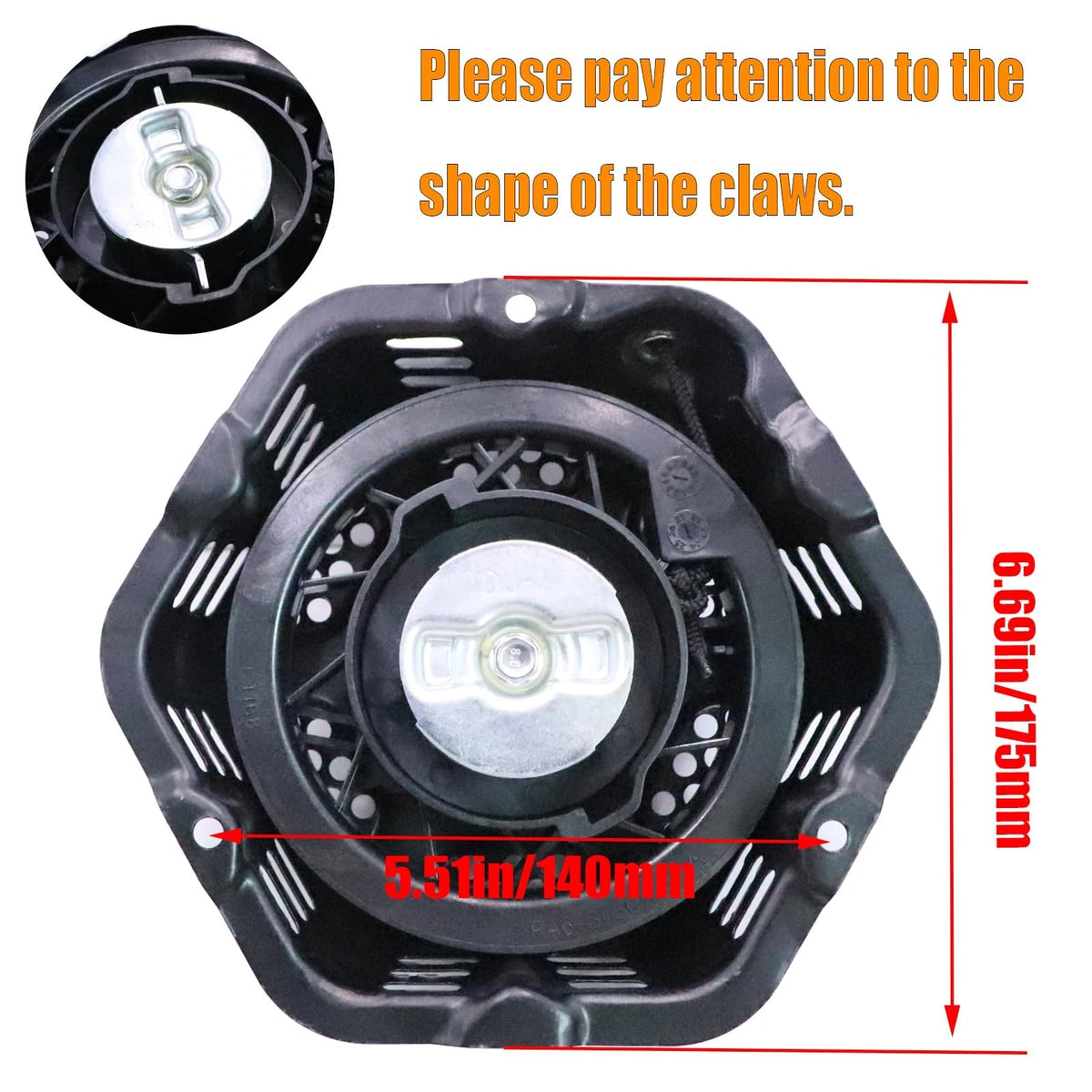 DVBB Pull Start Recoil Starter Compatible with Champion 196cc 208cc Black