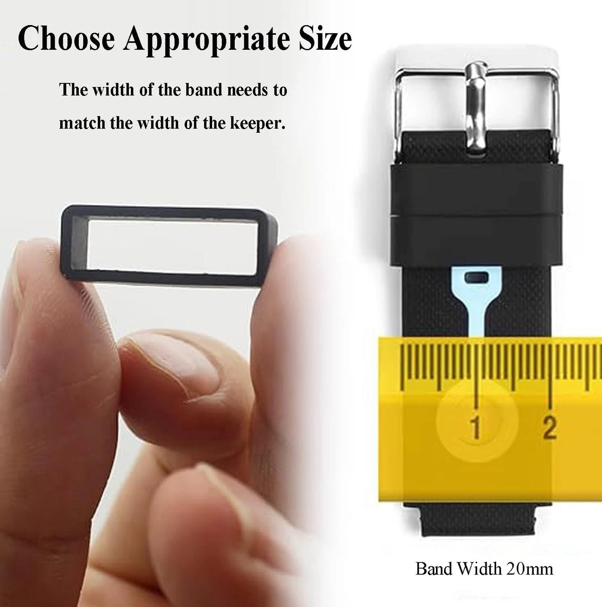 TICFROG 7 in 1 Watch Band Keepers Set, 24mm, Black
