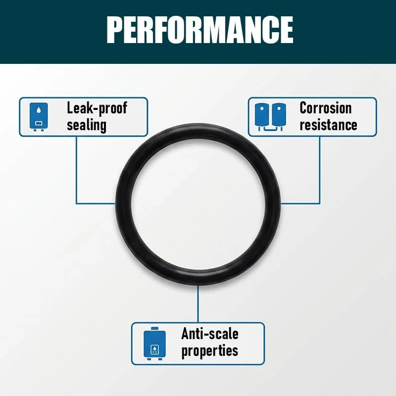 6 Pack Silicone O-Ring Replacement Compatible with Navien NP 240 240E Black