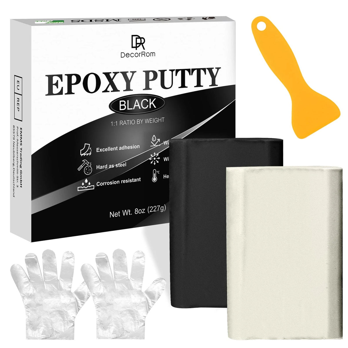 Epoxy Putty - 8oz / 227g Pool Putty, 2 in 1 Underwater 8 fluid ounces, Black
