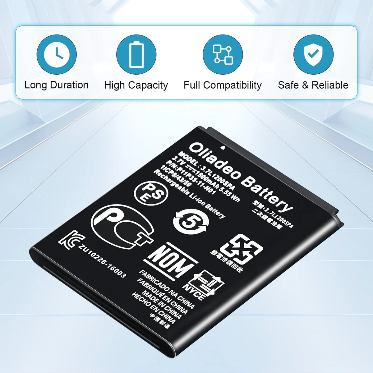 oliadeo TI-84 Plus CE Battery Replacement: for Texas Instruments TI Black