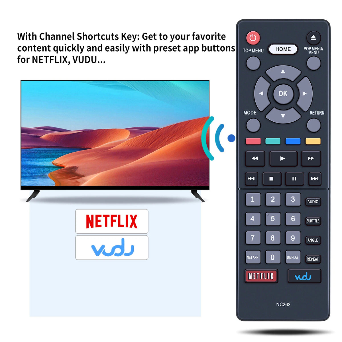 NC262 For Magnavox DVD Player Replace Remote Control MBP5320F