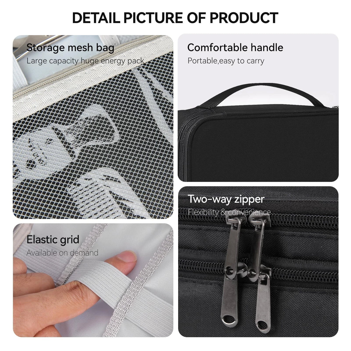AIHOPESTO Barber Case Tool Bags clipper Bag Double-layer, Black