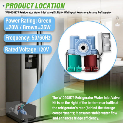 WRS325fDAM02 Refrigerator Ice Maker Water Inlet Valve Fit for As Pictured