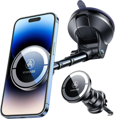 【Military-Grade】VANMASS for MagSafe Car Mount【Upgraded Compact, Black