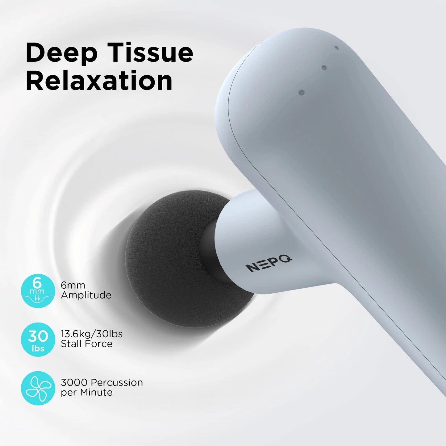 NEPQ Mini Massage Gun, SK6 Fascial Gun Portable Deep Tissue Percussion Gray