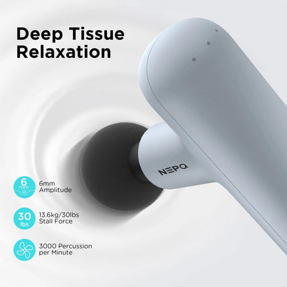 NEPQ Mini Massage Gun, SK6 Fascial Gun Portable Deep Tissue Percussion Gray