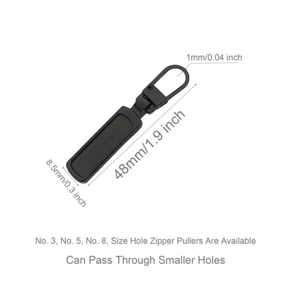 Mizeer Zipper Pull Replacement for Small Holes Zipper, Detachable 4pcs Black