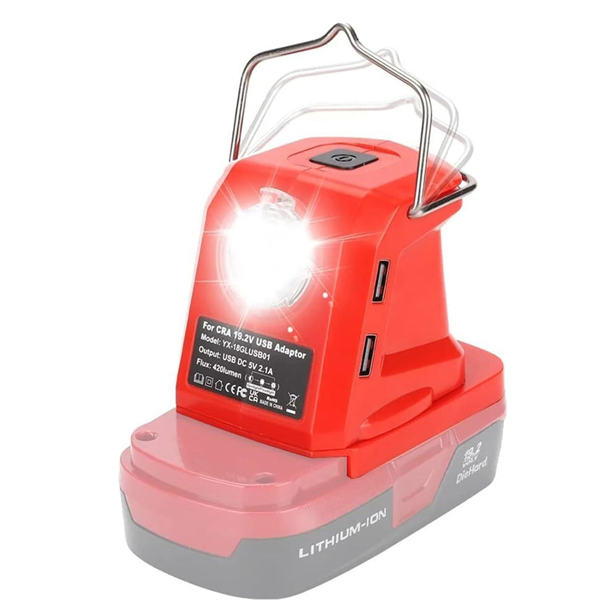 Ni-CD Battery Adapter Charger For Craftsman w/ 420LM LED Multi-Functional