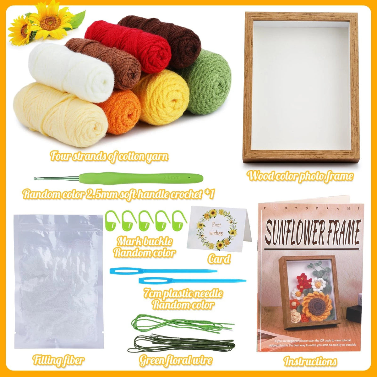 IMZAY Crochet Kit for Beginners Lavender Beginner Small, Sunflower