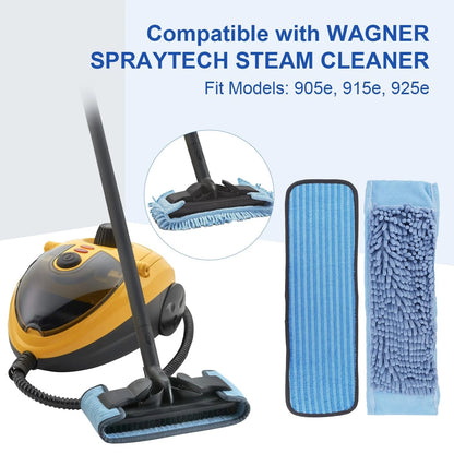 Microfiber Steam Mop Pads Compatible with 2cleaning pads+2chenille pads, Blue