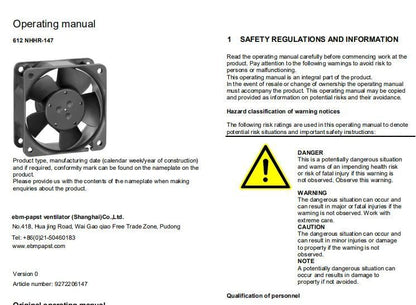 612NHHR Axial Fan 60*60*25mm 12VDC 2.9W High Air Volume Ebmpapst Case Fan