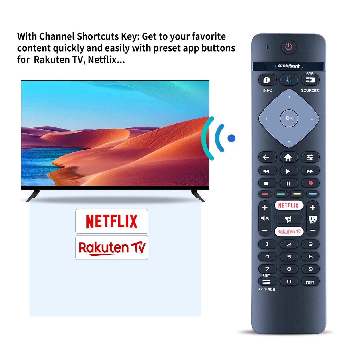 RC4154405/01R 398GM10BEPHN0021PH Remote Control For Philips LED TV without Voice