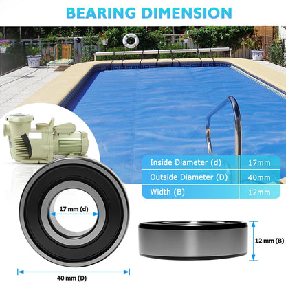 Precision Pool Pump Bearing Replacement for Pentair Whisperflo silver