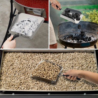 Stanbroil Stainless Steel Griddle Food Mover, 3 PCS 13" x 7", Silver/Black