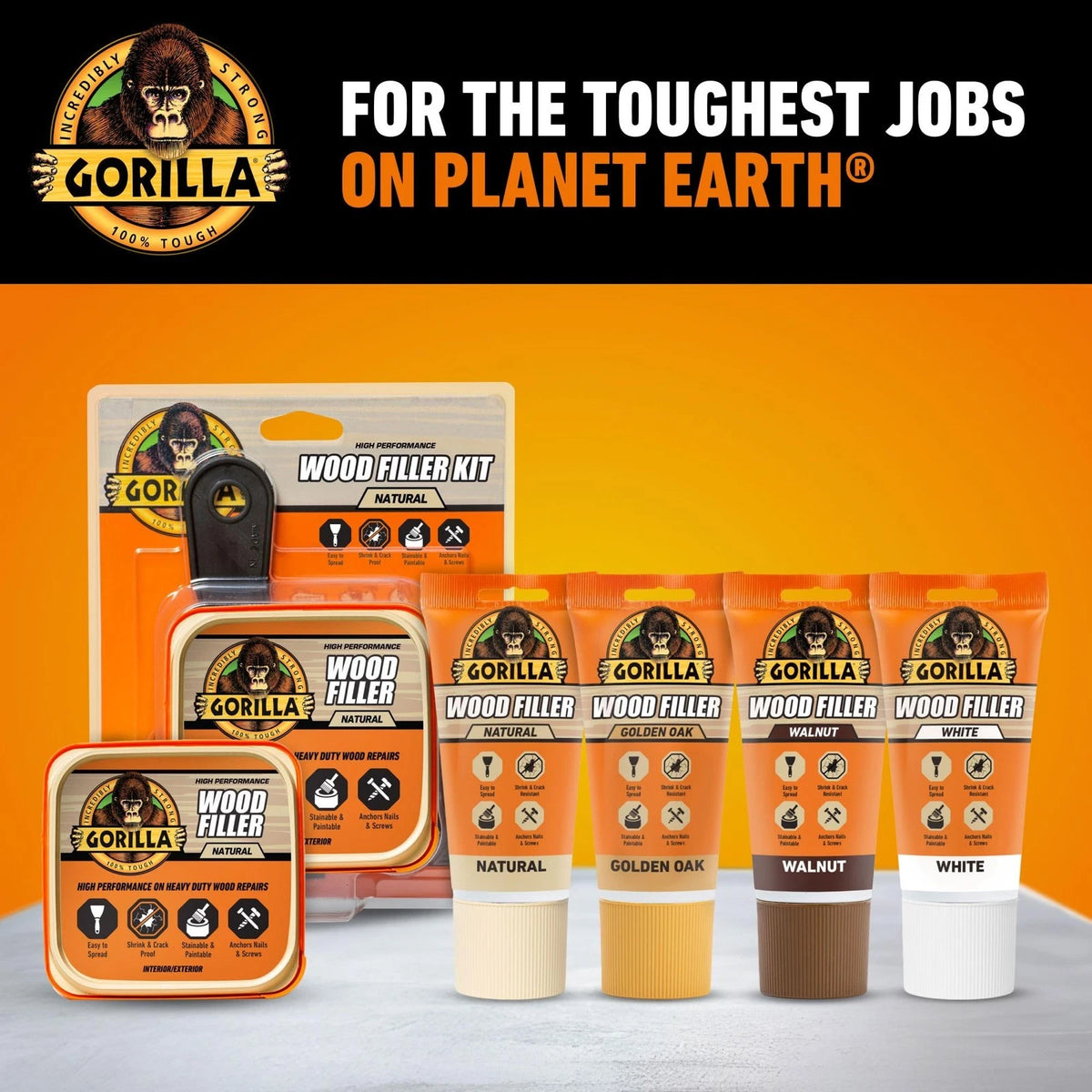 Gorilla All Purpose Wood Filler Repair Kit with Putty 1 - Pack,