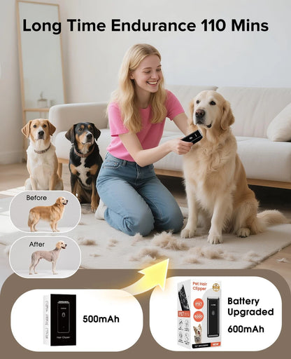 Marvljojo Upgrade Home Professional Dog Grooming Kit Clipper for Rk005-black