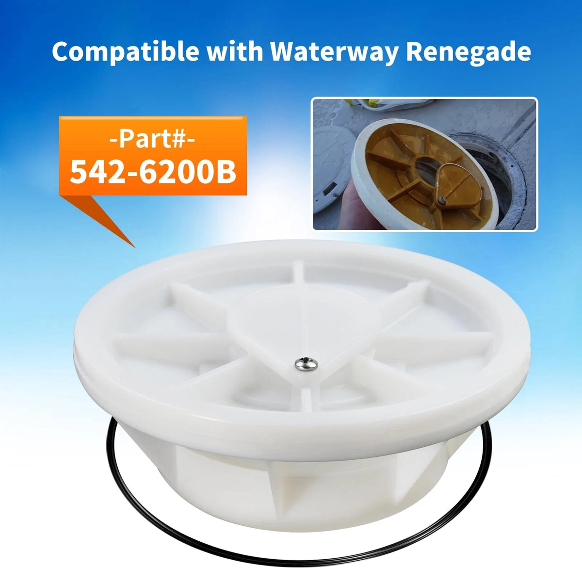 Vsttar 542-6200B Plastic Equalizer Skimmer Float Valve Assembly with O-Ring,...