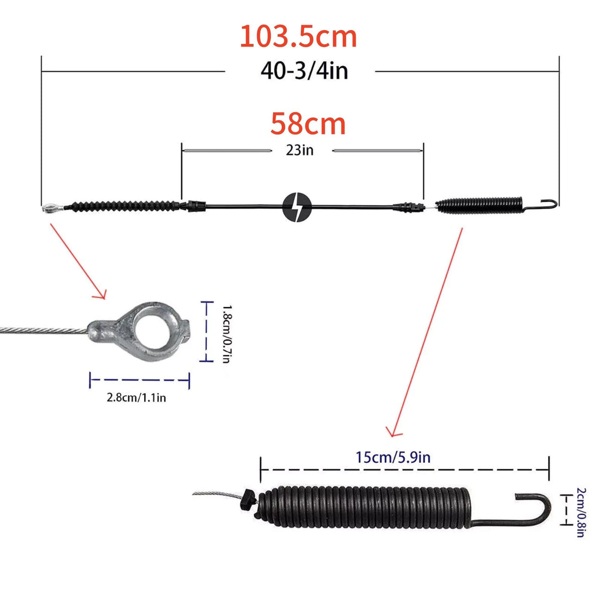946-05124A, 946-05124 Mower Deck Engage Cable For MTD 13AN77XSA93 T110 2023