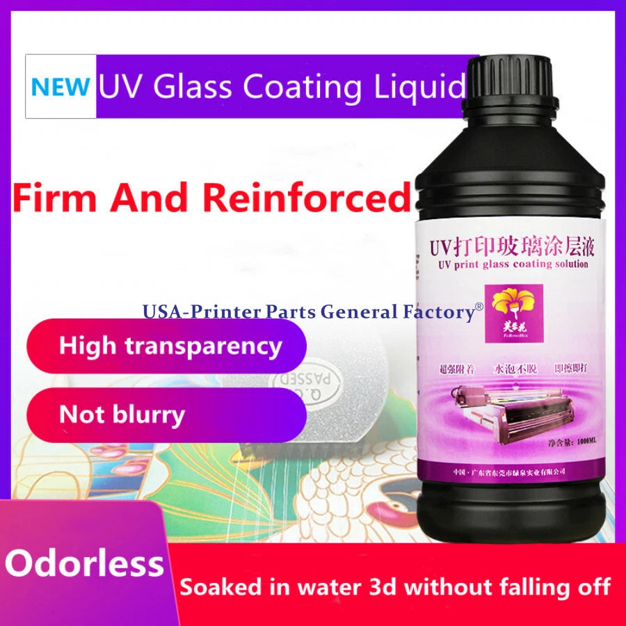 1000ML bottle UV Glass Coating Liquid Fits For UV Flat Printers High Quality