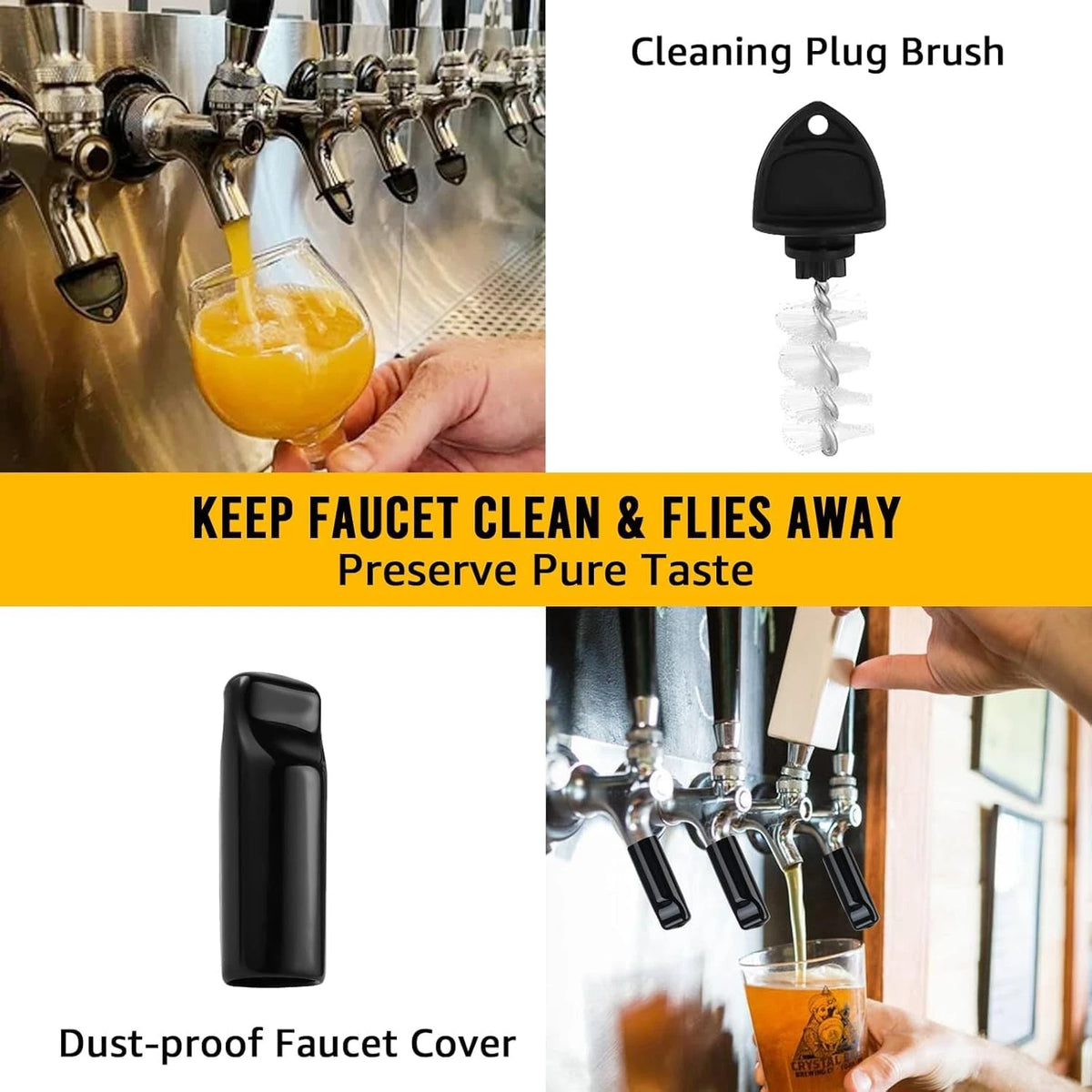 Standard Beer Faucet 304 Stainless Steel Core Tap for Kegerator...