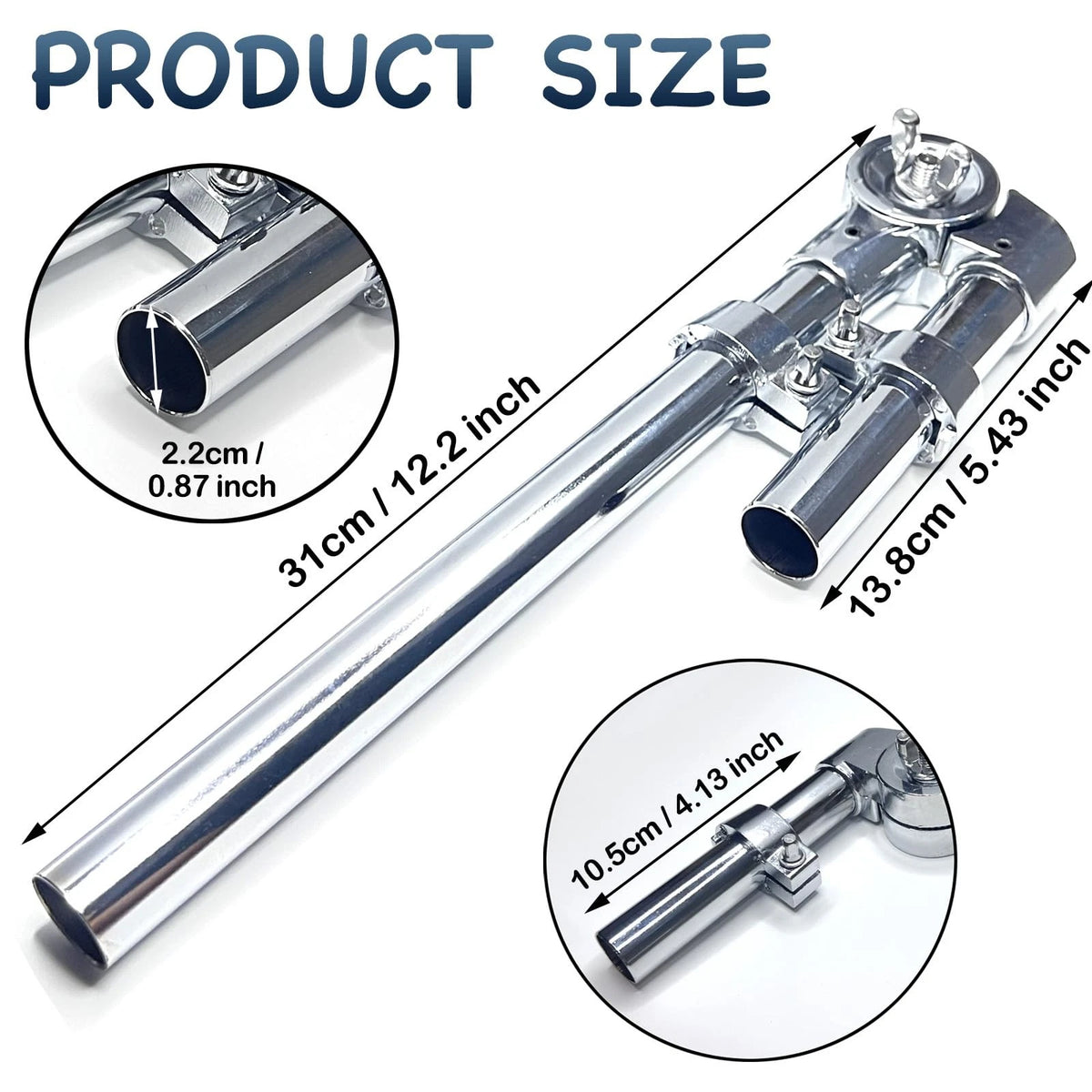 Tceapoo 2Pcs Tom Drum Holder Bracket, Percussion Stand Mount Silver