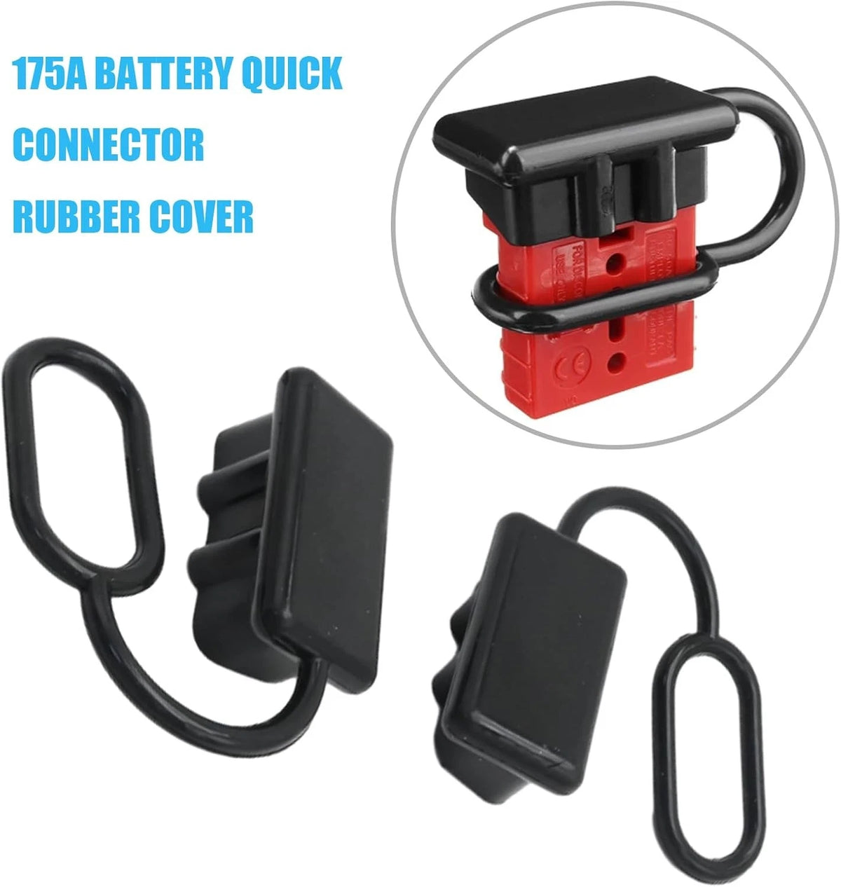 2Pcs 175 Amps Battery Quick Connector Rubber Cover Hard Boot Cap Keep...