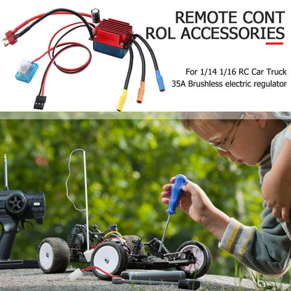 35A Brushless ESC Waterproof Speed Controller for 1/16 1/18 RC Car Truck d