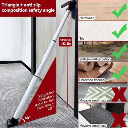 AceMining Upgraded Door Security Bar & Sliding Patio Bar, Heavy 1 Pack, White