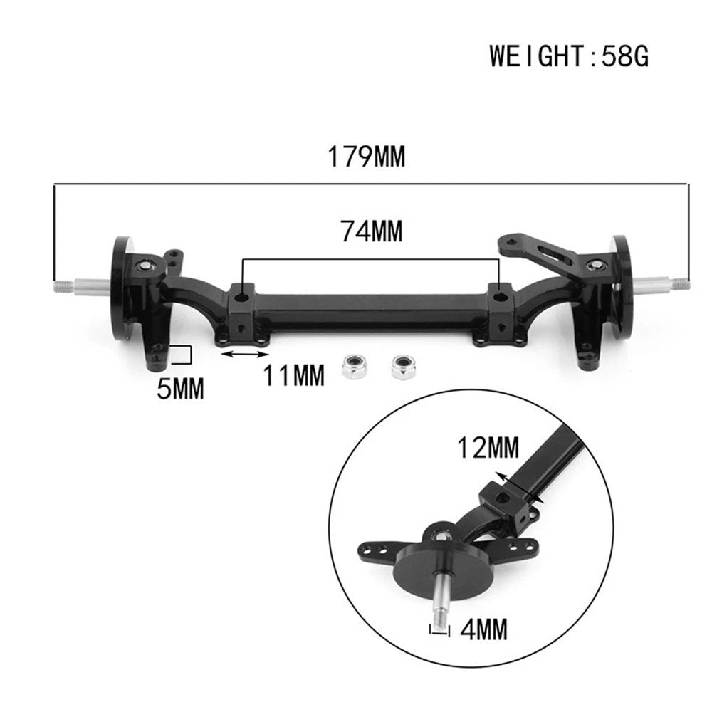 Alloy Front Steering Wheel Axle Accessories For TAMIYA 1/14 Tractor RC Truck