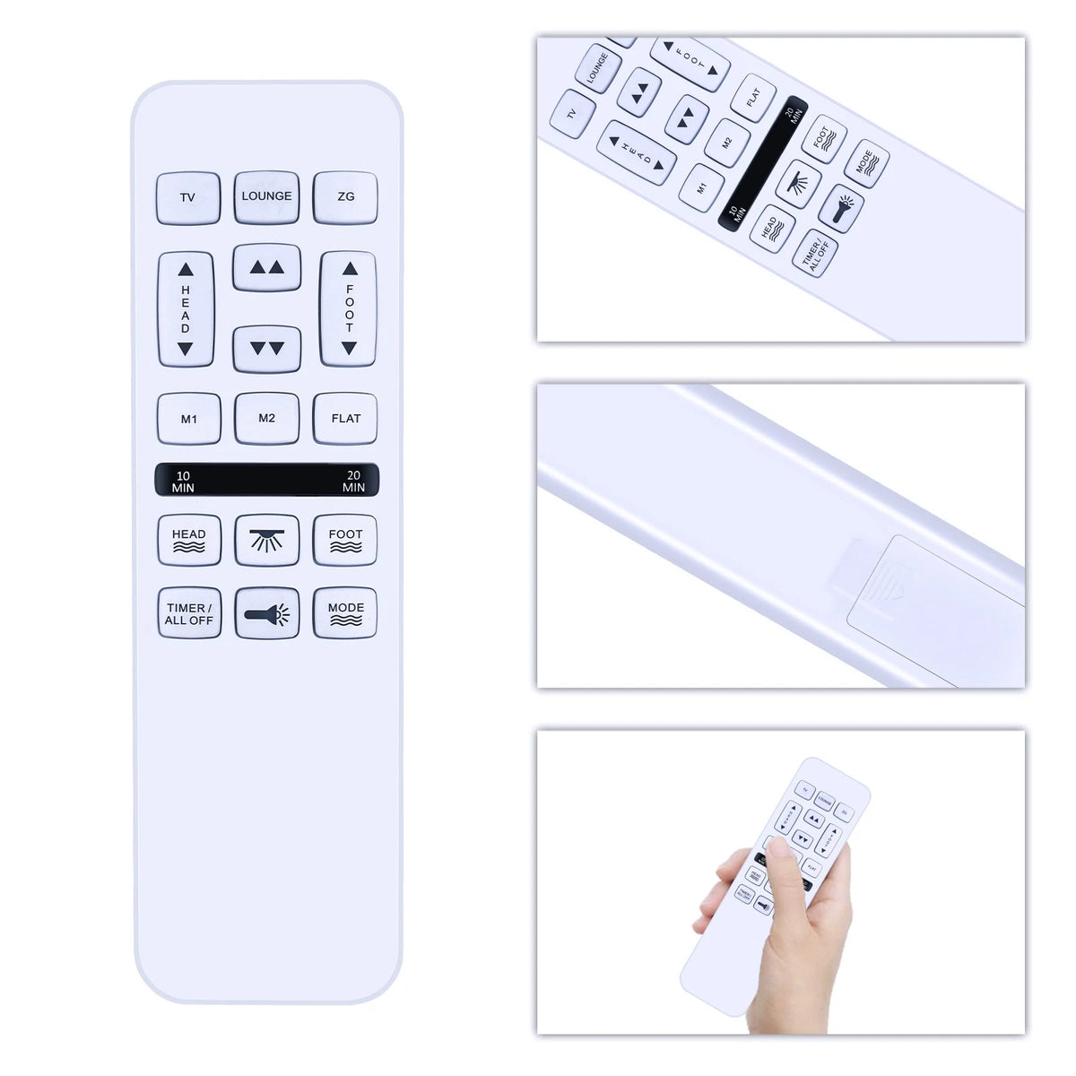 HJH55 Remote Control For Easy Rest /BedTech Adjustable Bed Base White