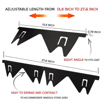 Stainless Steel Stove Gap Covers (2PCS), Filler for Kitchen Black