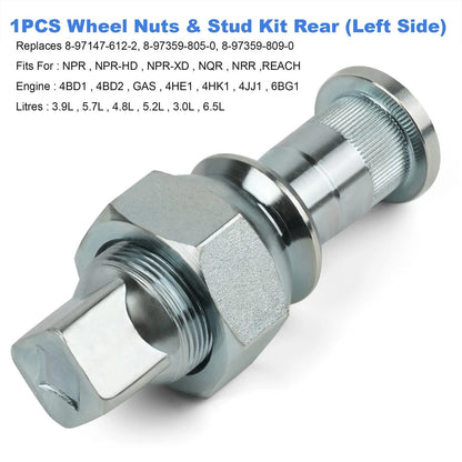 QTY 1-Wheel Nuts & Stud Kit Rear (LH) for ISUZU NPR NPR-HD NQR NRR 8-97147-614-2